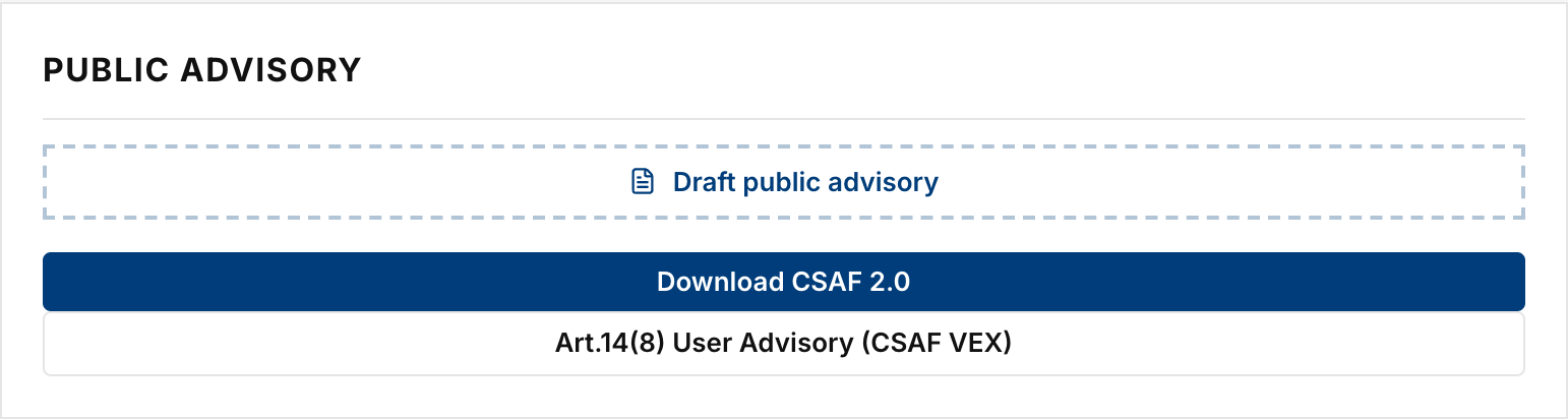 The Public Advisory section